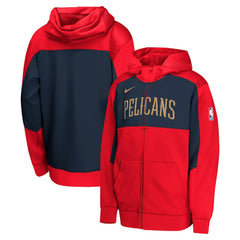 New Orleans Pelicans Youth Authentic On-Court Showtime Performance Full-Zip Hoodie Red/Navy
