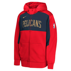 New Orleans Pelicans Youth Authentic On-Court Showtime Performance Full-Zip Hoodie Red/Navy