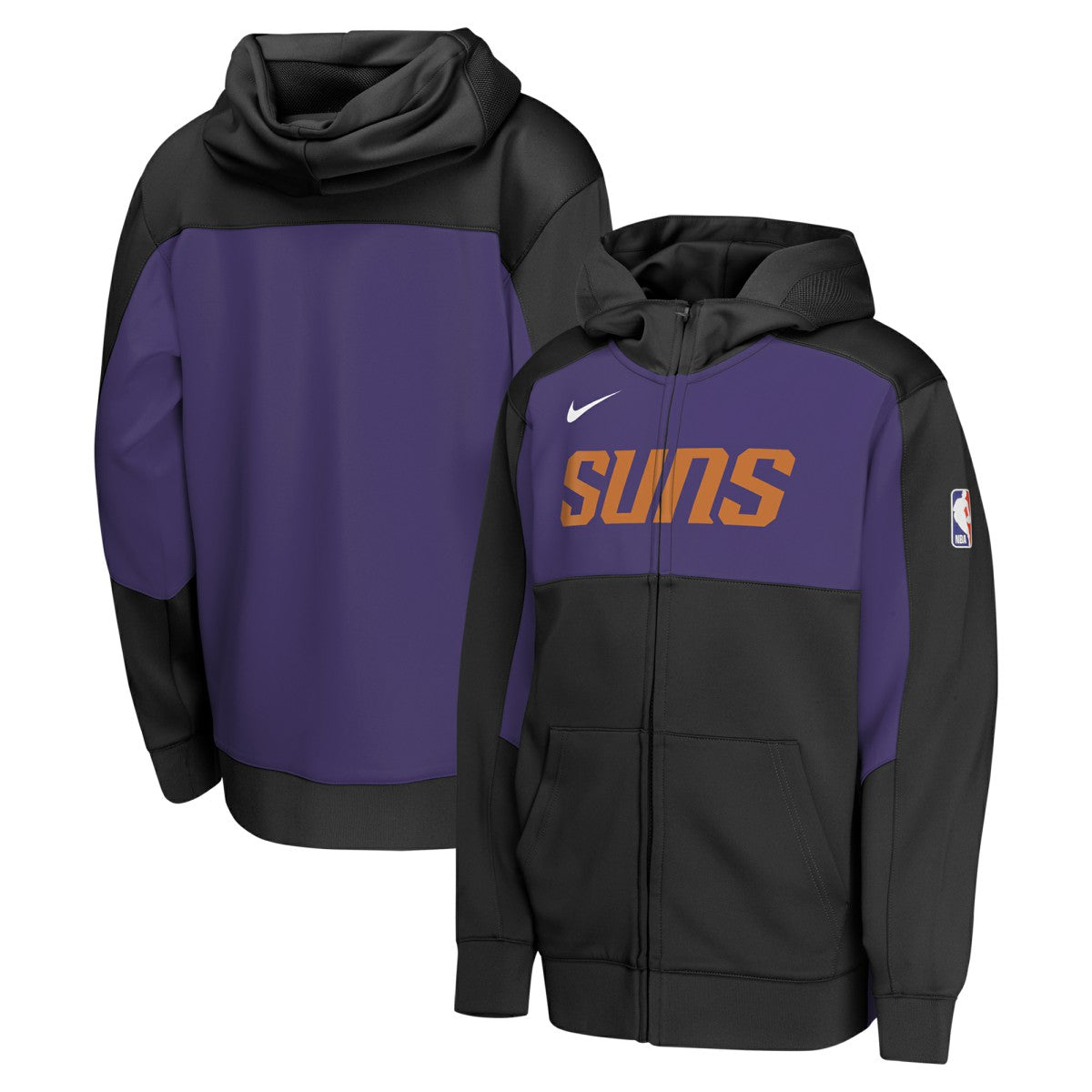 Phoenix Suns Youth Authentic On-Court Showtime Performance Full-Zip Hoodie Black/Purple