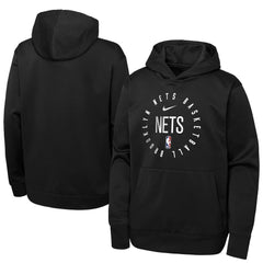 Brooklyn Nets Youth Performance Practice Spotlight Pullover Hoodie Black