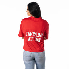 Tampa Bay Buccaneers The Wild Collective Women's Alternate V-Neck Fashion Jersey T-Shirt Red