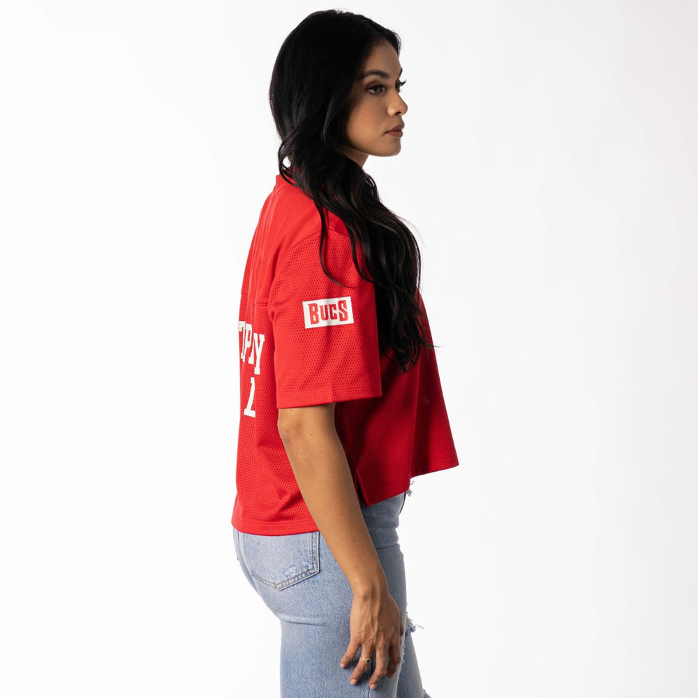 Tampa Bay Buccaneers The Wild Collective Women's Alternate V-Neck Fashion Jersey T-Shirt Red