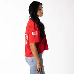 Tampa Bay Buccaneers The Wild Collective Women's Alternate V-Neck Fashion Jersey T-Shirt Red