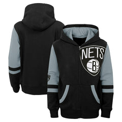 Brooklyn Nets Preschool Straight To The League Full-Zip Hoodie Black