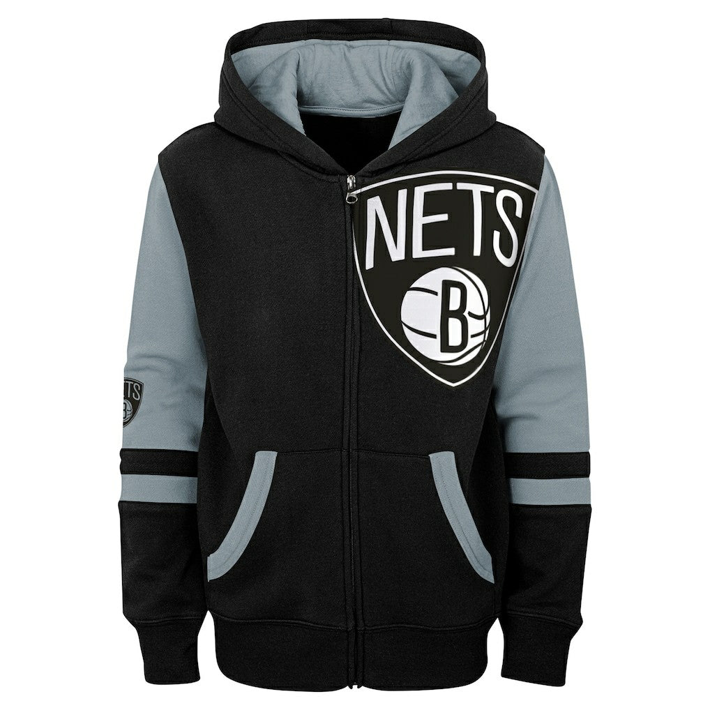 Brooklyn Nets Preschool Straight To The League Full-Zip Hoodie Black
