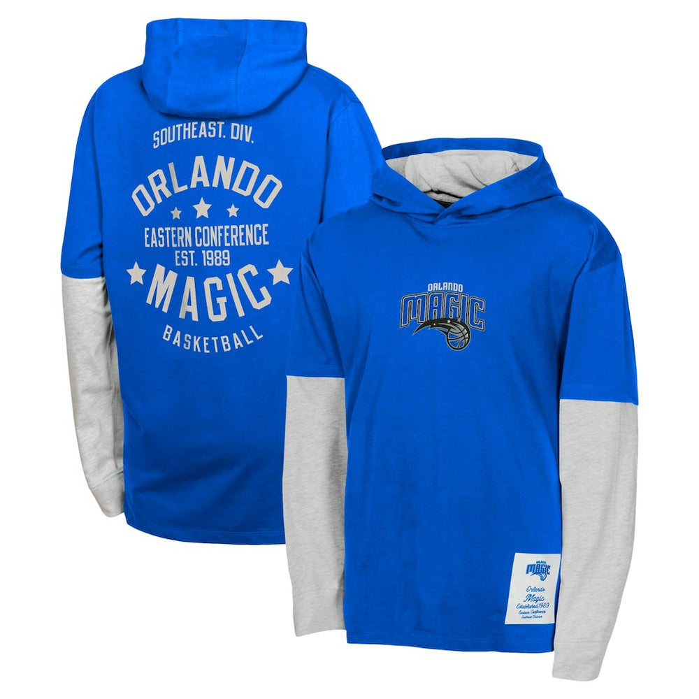 Orlando Magic Youth Small Ball Long Sleeve Hoodie T-Shirt Blue