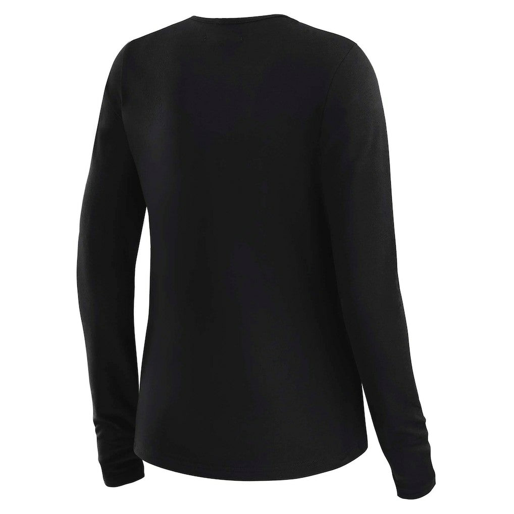 Washington Commanders WEAR by Erin Andrews x Gracie Hunt Women's Mesh Panel Long Sleeve T-Shirt Black