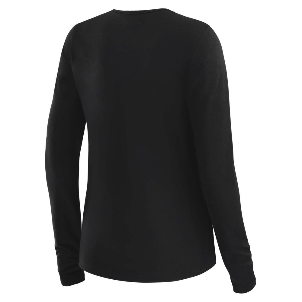 Seattle Seahawks WEAR by Erin Andrews x Gracie Hunt Women's Mesh Panel Long Sleeve T-Shirt Black