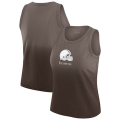 Cleveland Browns WEAR by Erin Andrews x Gracie Hunt Women's Ombre Tank Top Brown