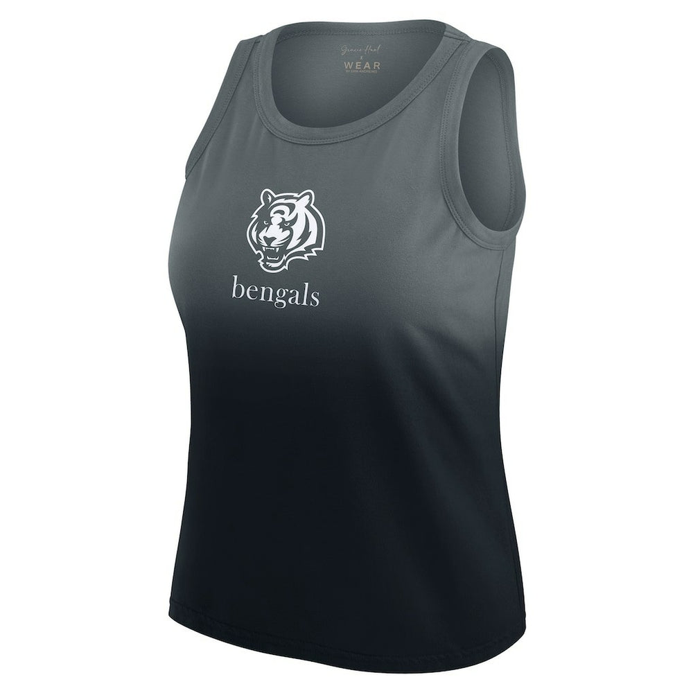 Cincinnati Bengals WEAR by Erin Andrews x Gracie Hunt Women's Ombre Tank Top Black