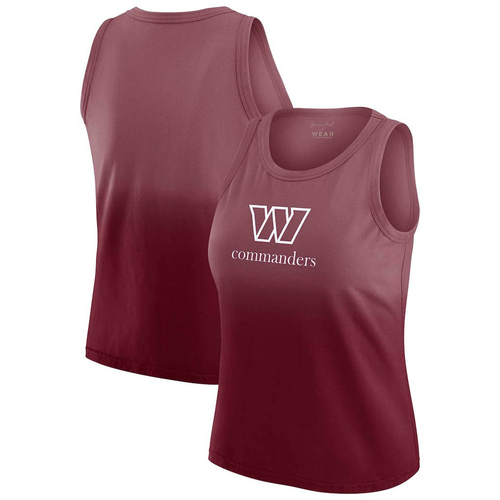 Washington Commanders WEAR by Erin Andrews x Gracie Hunt Women's Ombre Tank Top Burgundy