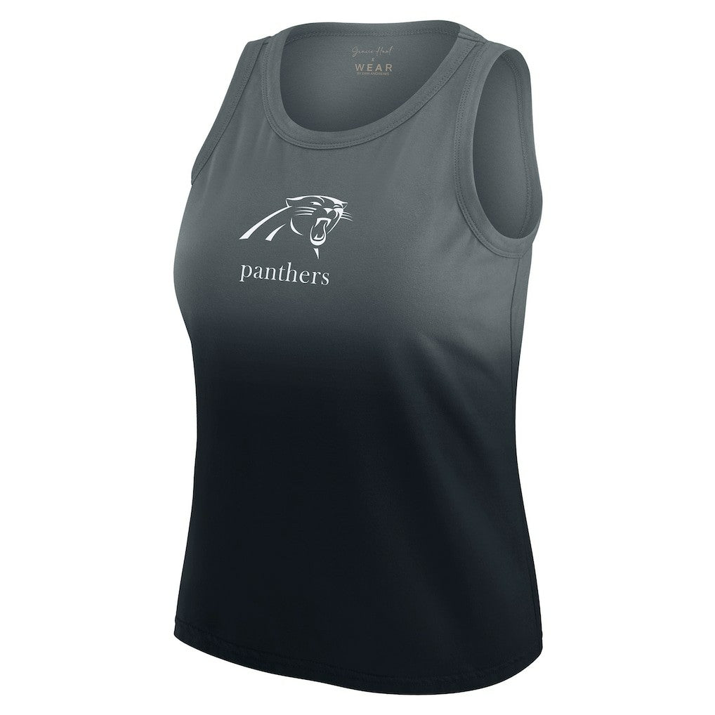 Carolina Panthers WEAR by Erin Andrews x Gracie Hunt Women's Ombre Tank Top Black
