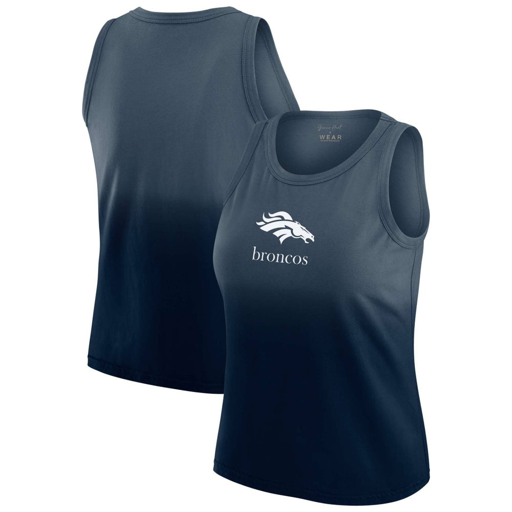 Denver Broncos WEAR by Erin Andrews x Gracie Hunt Women's Ombre Tank Top Navy