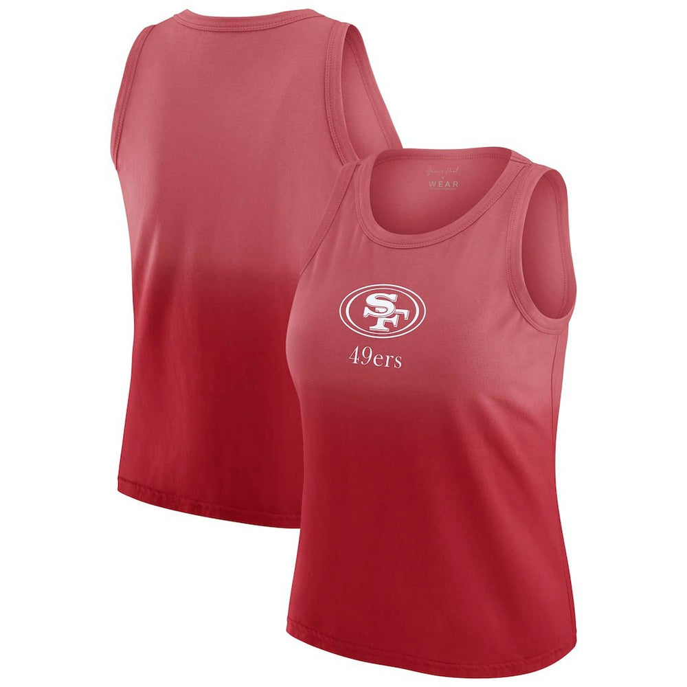 San Francisco 49ers WEAR by Erin Andrews x Gracie Hunt Women's Ombre Tank Top Scarlet