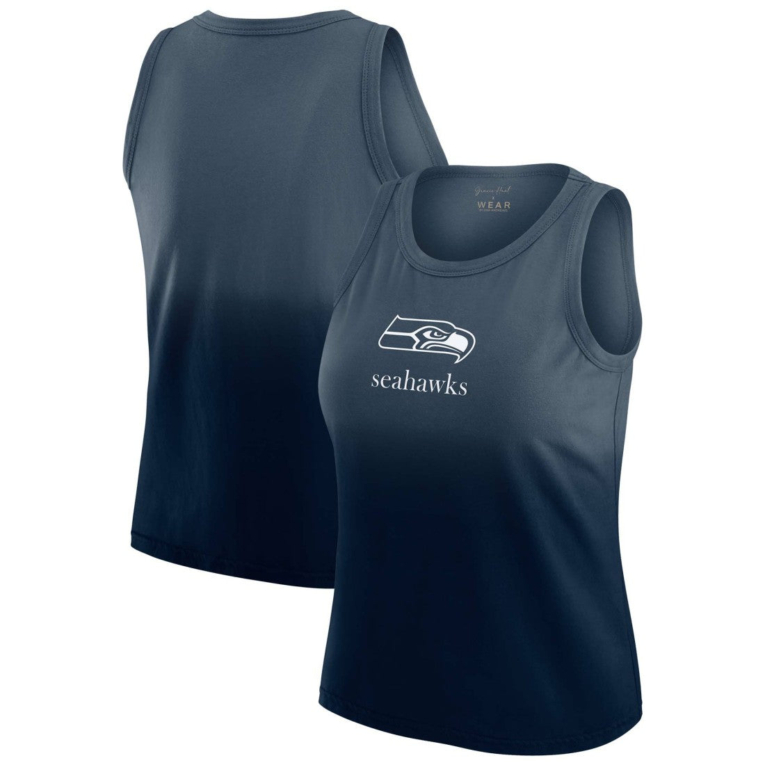 Seattle Seahawks WEAR by Erin Andrews x Gracie Hunt Women's Ombre Tank Top Navy