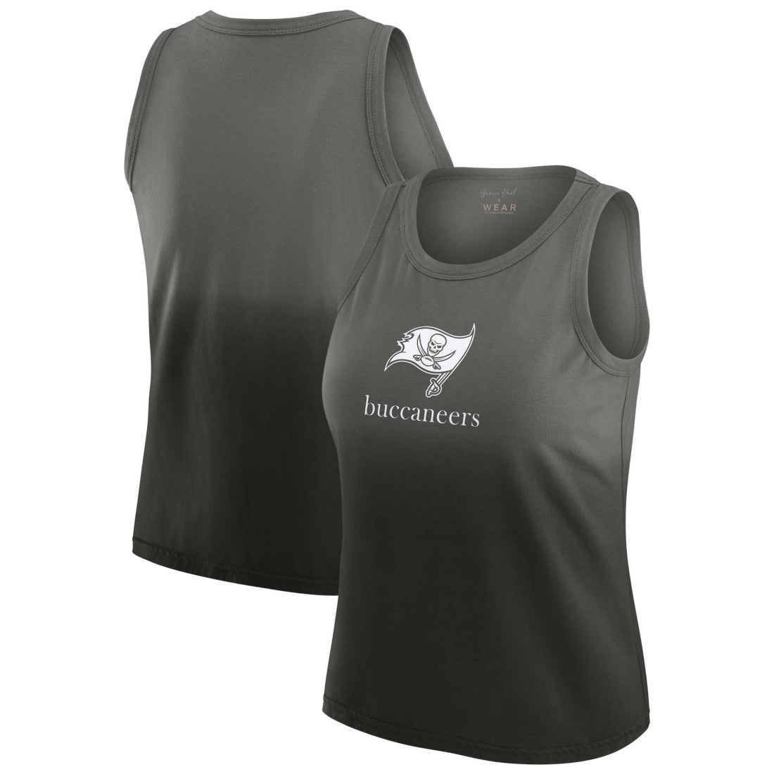 Tampa Bay Buccaneers WEAR by Erin Andrews x Gracie Hunt Women's Ombre Tank Top Pewter
