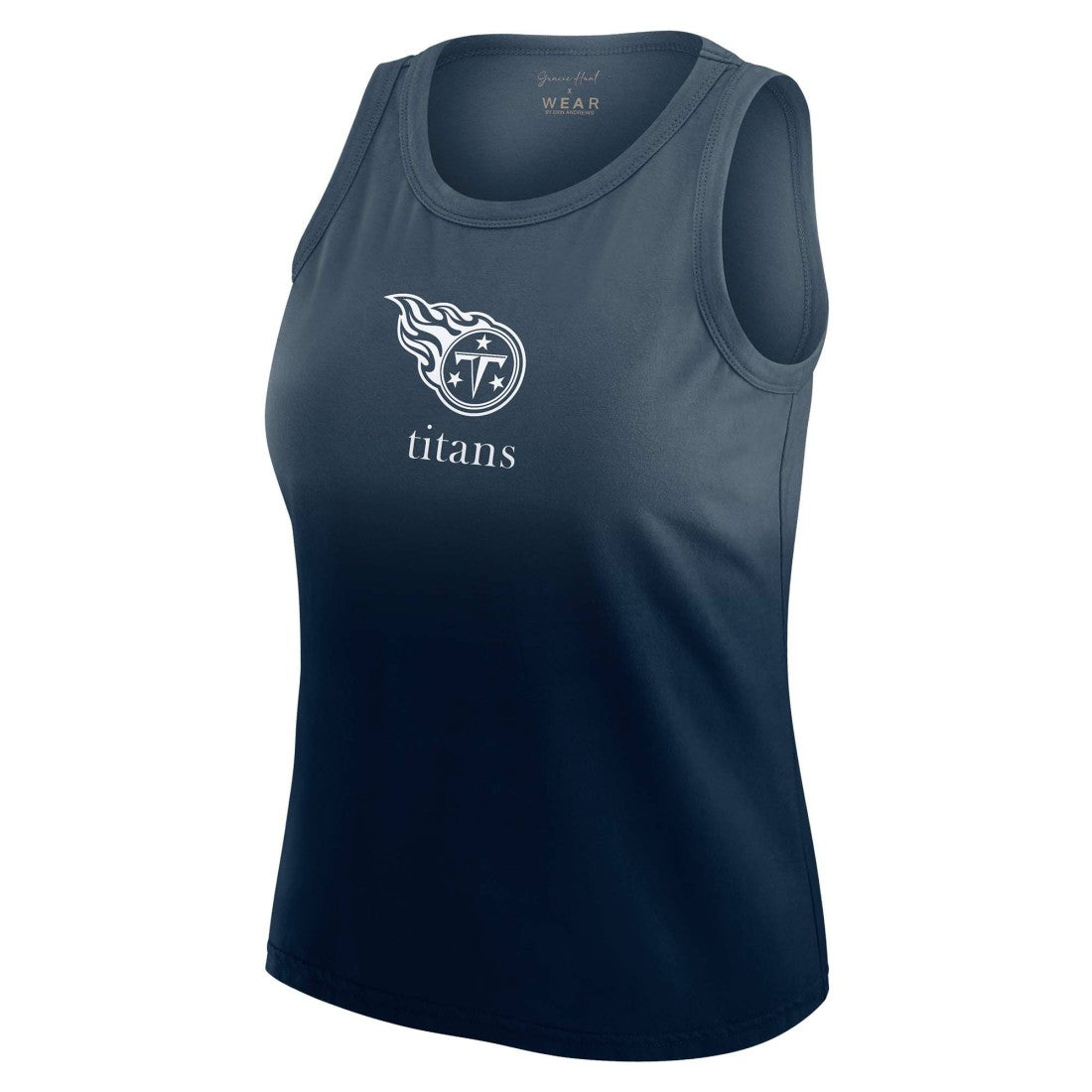 Tennessee Titans WEAR by Erin Andrews x Gracie Hunt Women's Ombre Tank Top Navy