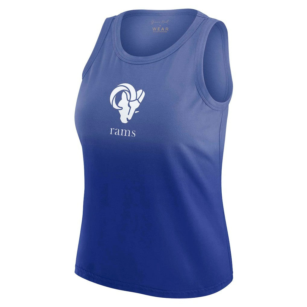 Los Angeles Rams WEAR by Erin Andrews x Gracie Hunt Women's Ombre Tank Top Royal