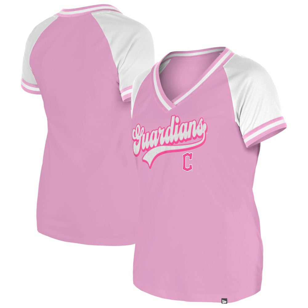 Cleveland Guardians New Era Women's Gameday V-Neck T-Shirt - Light Pink T-shirts