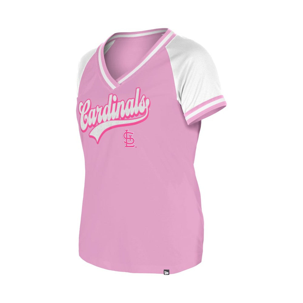 St. Louis Cardinals New Era Women's Gameday V-Neck T-Shirt - Light Pink T-shirts