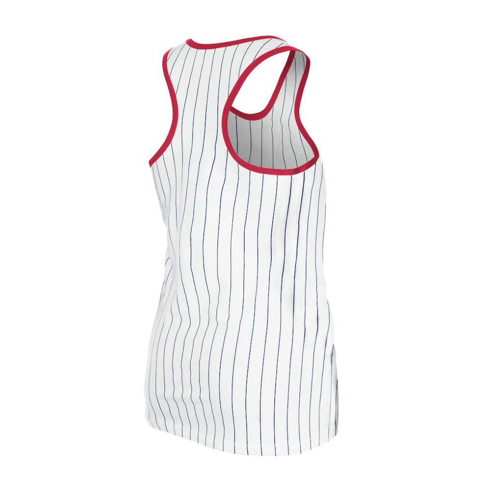 Cleveland Guardians New Era Women's Gameday Pinstripe Tank Top - White Tanks