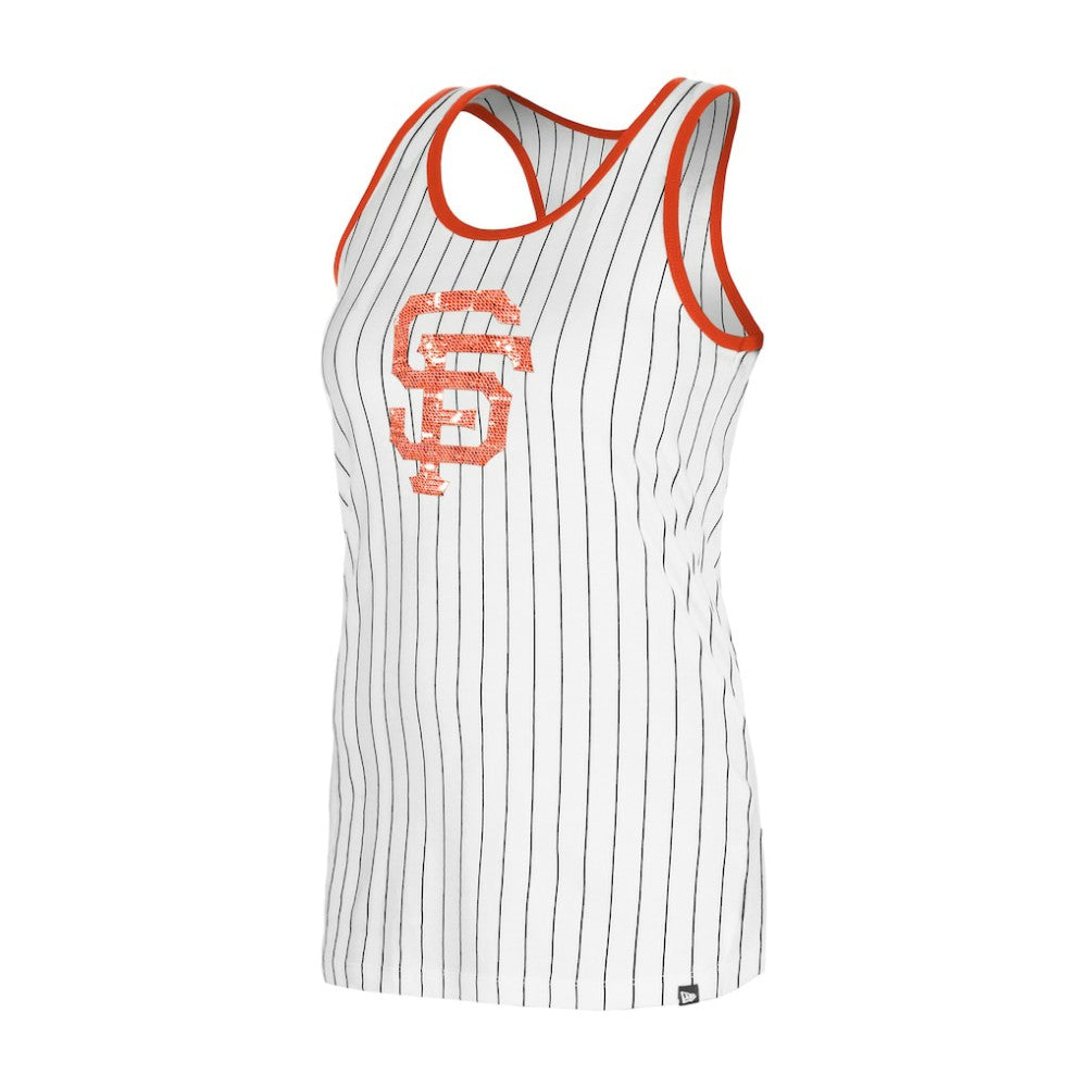 San Francisco Giants New Era Women's Gameday Pinstripe Tank Top - White Tanks