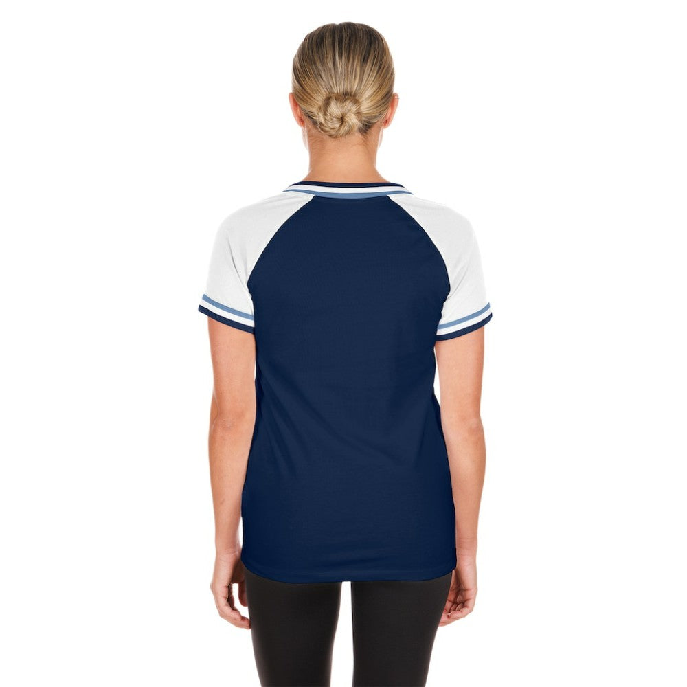 Tampa Bay Rays New Era Women's Gameday Raglan V-Neck T-Shirt - Navy T-shirts