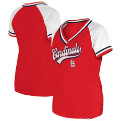 St. Louis Cardinals New Era Women's Gameday Raglan V-Neck T-Shirt - Red T-shirts