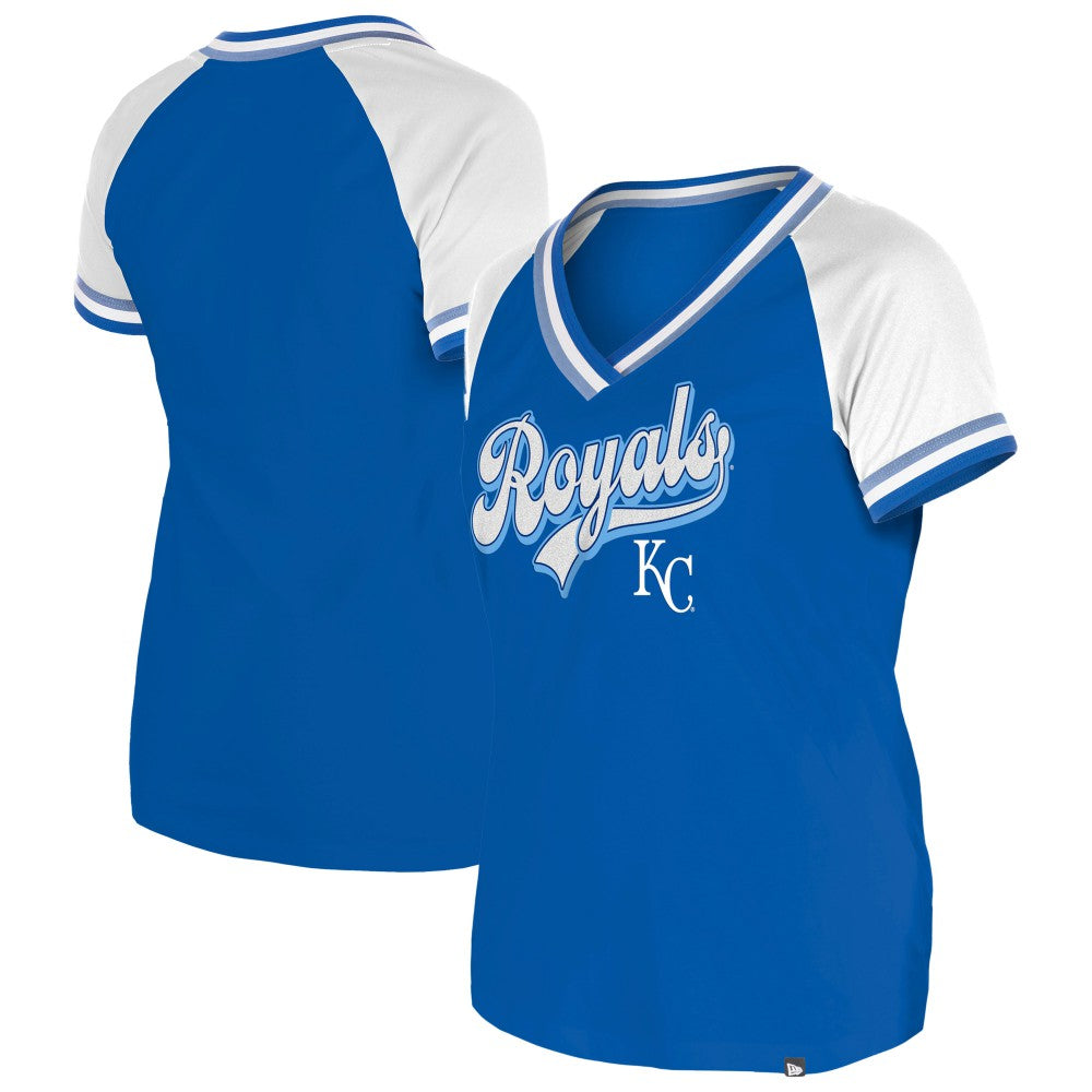 Kansas City Royals New Era Women's Gameday Raglan V-Neck T-Shirt - Royal T-shirts