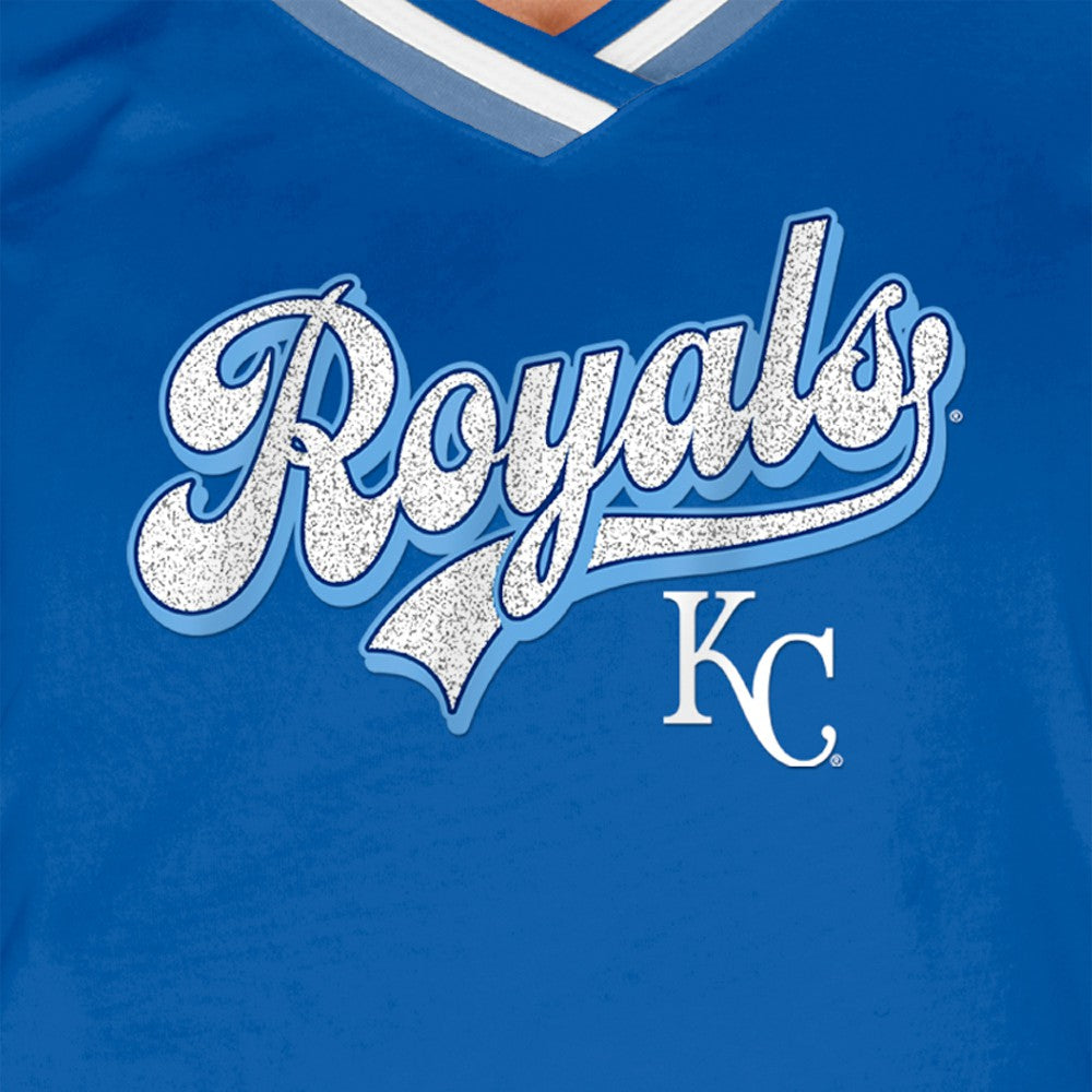 Kansas City Royals New Era Women's Gameday Raglan V-Neck T-Shirt - Royal T-shirts