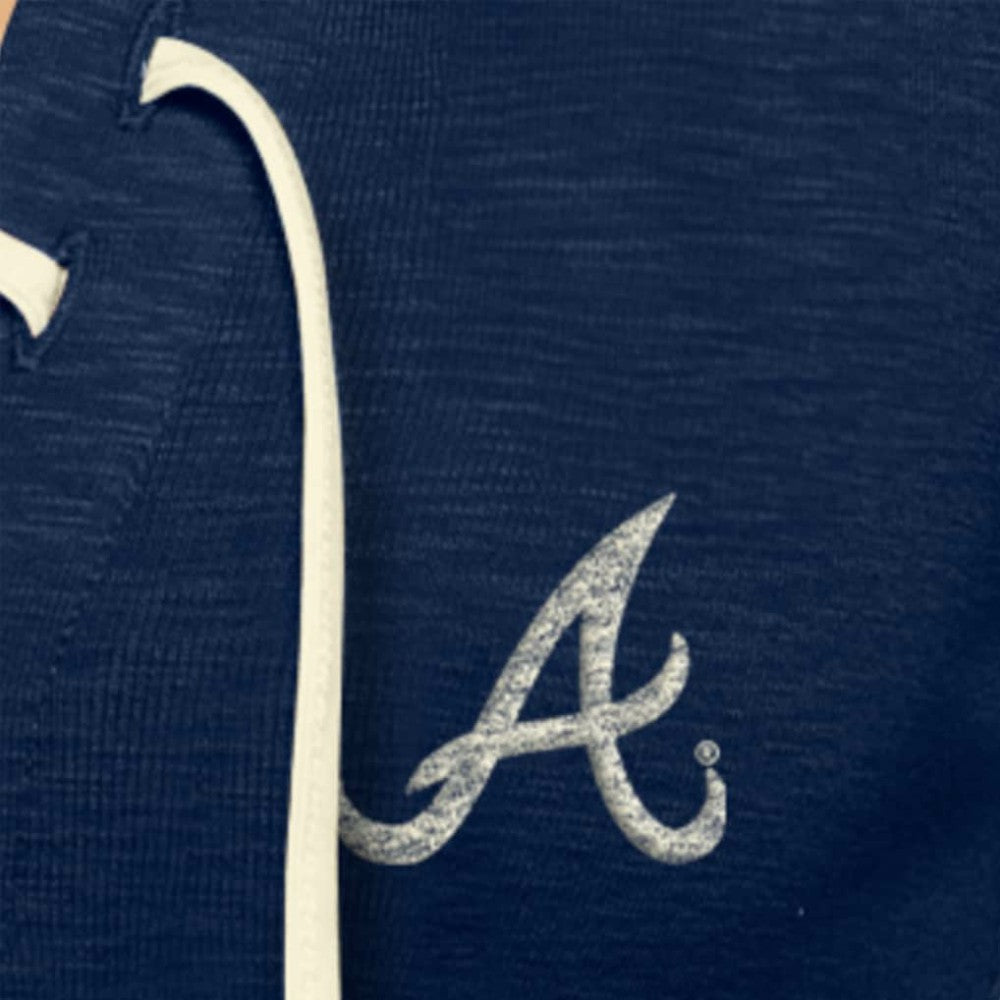 Atlanta Braves New Era Women's Throwback Lace Up T-Shirt - Navy T-shirts