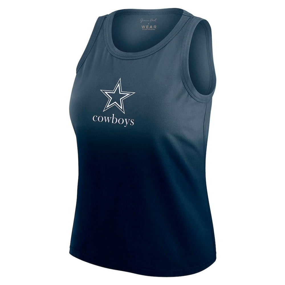 Dallas Cowboys WEAR by Erin Andrews x Gracie Hunt Women's Ombre Tank Top Navy