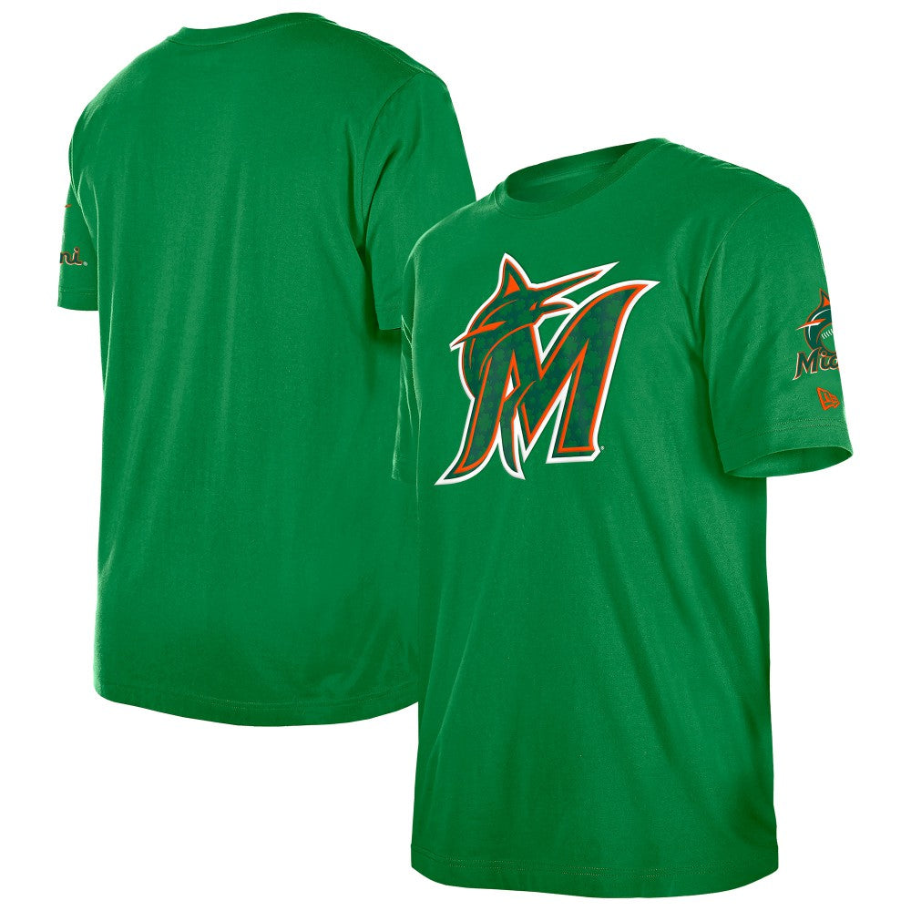 Miami Marlins New Era St. Patrick's Day Shamrock Fill T-Shirt - Kelly Green T-shirts