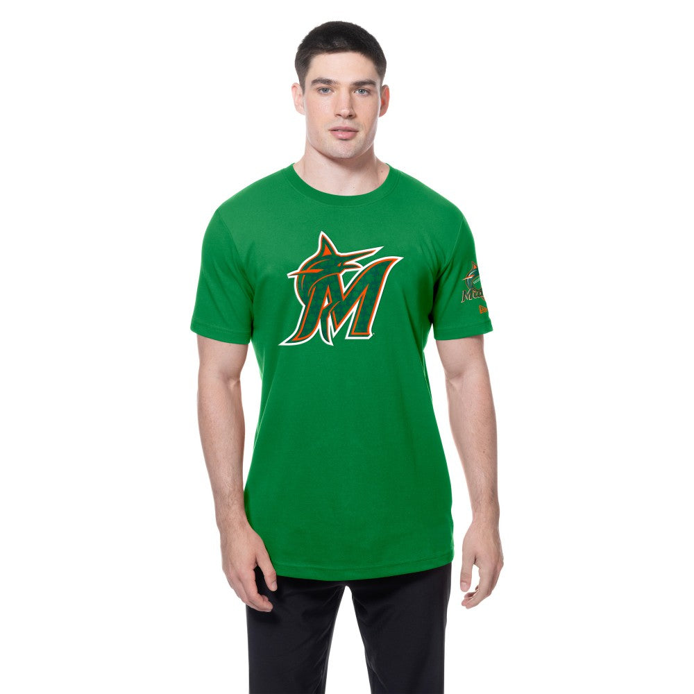 Miami Marlins New Era St. Patrick's Day Shamrock Fill T-Shirt - Kelly Green T-shirts