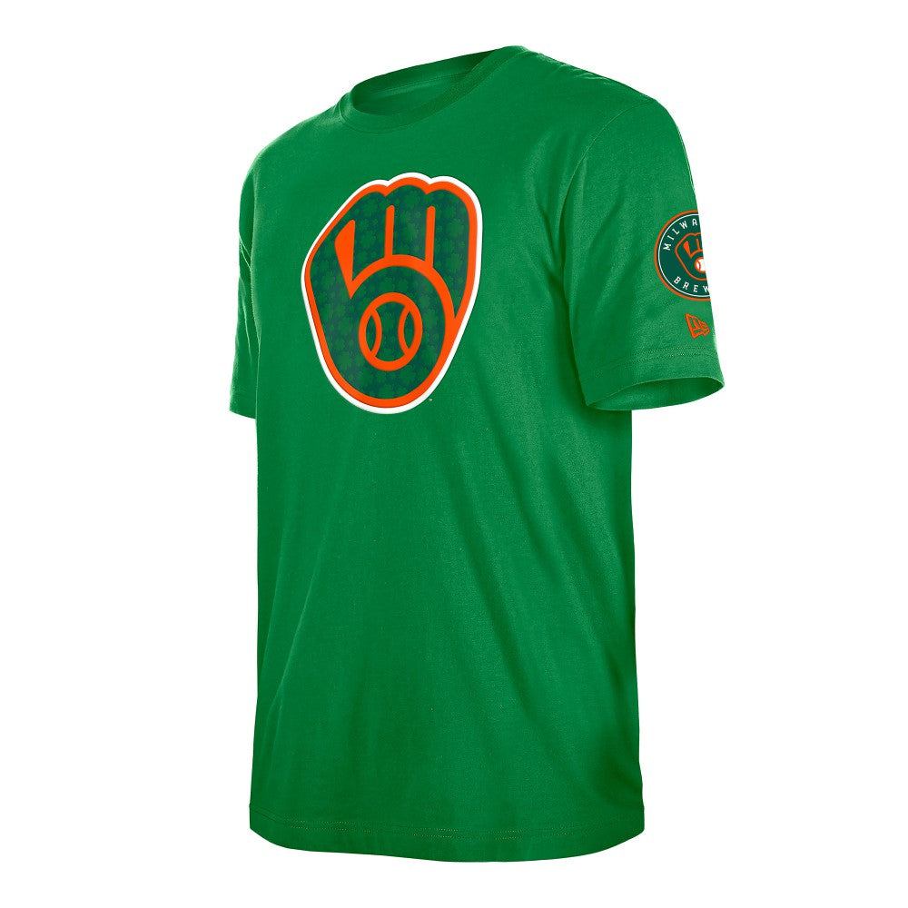 Milwaukee Brewers New Era St. Patrick's Day Shamrock Fill T-Shirt - Kelly Green T-shirts
