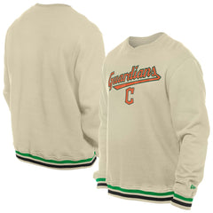 Cleveland Guardians New Era St. Patrick's Day Twill Pullover Sweatshirt - Cream Pullover