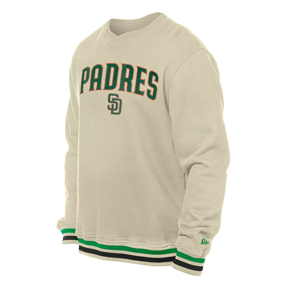 San Diego Padres New Era St. Patrick's Day Twill Pullover Sweatshirt - Cream Pullover