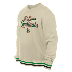 St. Louis Cardinals New Era St. Patrick's Day Twill Pullover Sweatshirt - Cream Pullover