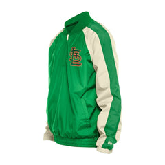 St. Louis Cardinals New Era St. Patrick's Day Ripstop Raglan Quarter-Zip Windbreaker - Kelly Green Tops