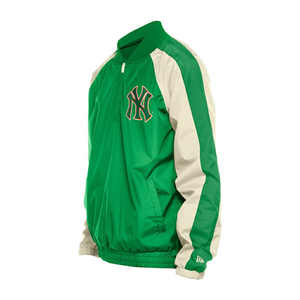 New York Yankees New Era St. Patrick's Day Ripstop Raglan Quarter-Zip Windbreaker - Kelly Green Tops