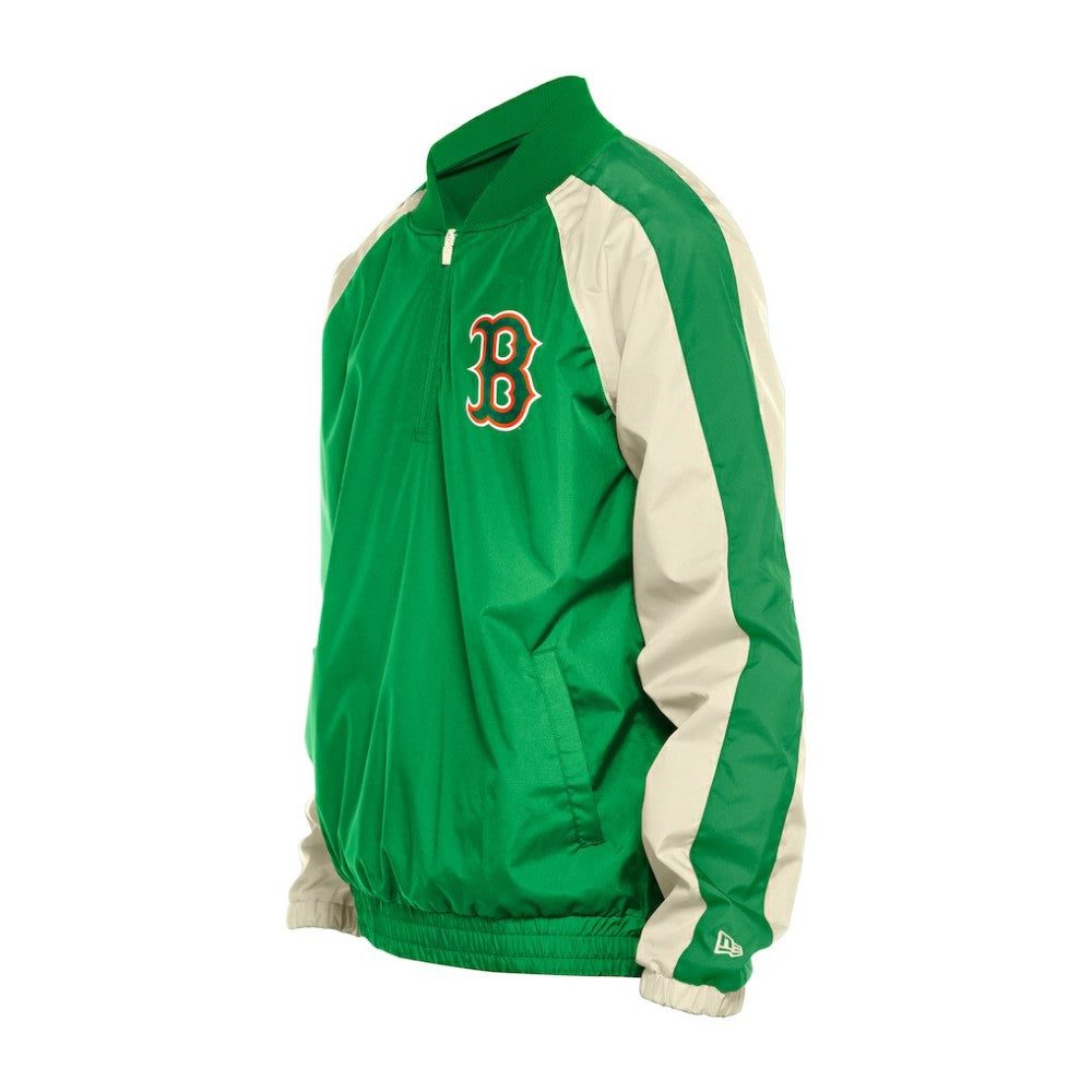 Boston Red Sox New Era St. Patrick's Day Ripstop Raglan Quarter-Zip Windbreaker - Kelly Green Tops