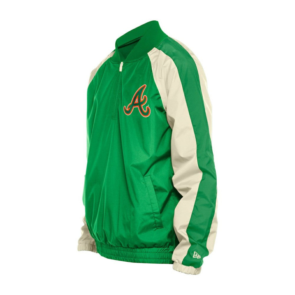 Atlanta Braves New Era St. Patrick's Day Ripstop Raglan Quarter-Zip Windbreaker - Kelly Green Tops