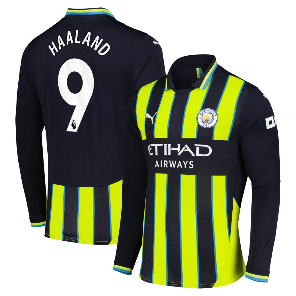 Erling Haaland Manchester City 2024/25 Away Replica Long Sleeve Player Jersey Navy