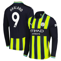 Erling Haaland Manchester City 2024/25 Away Replica Long Sleeve Player Jersey Navy