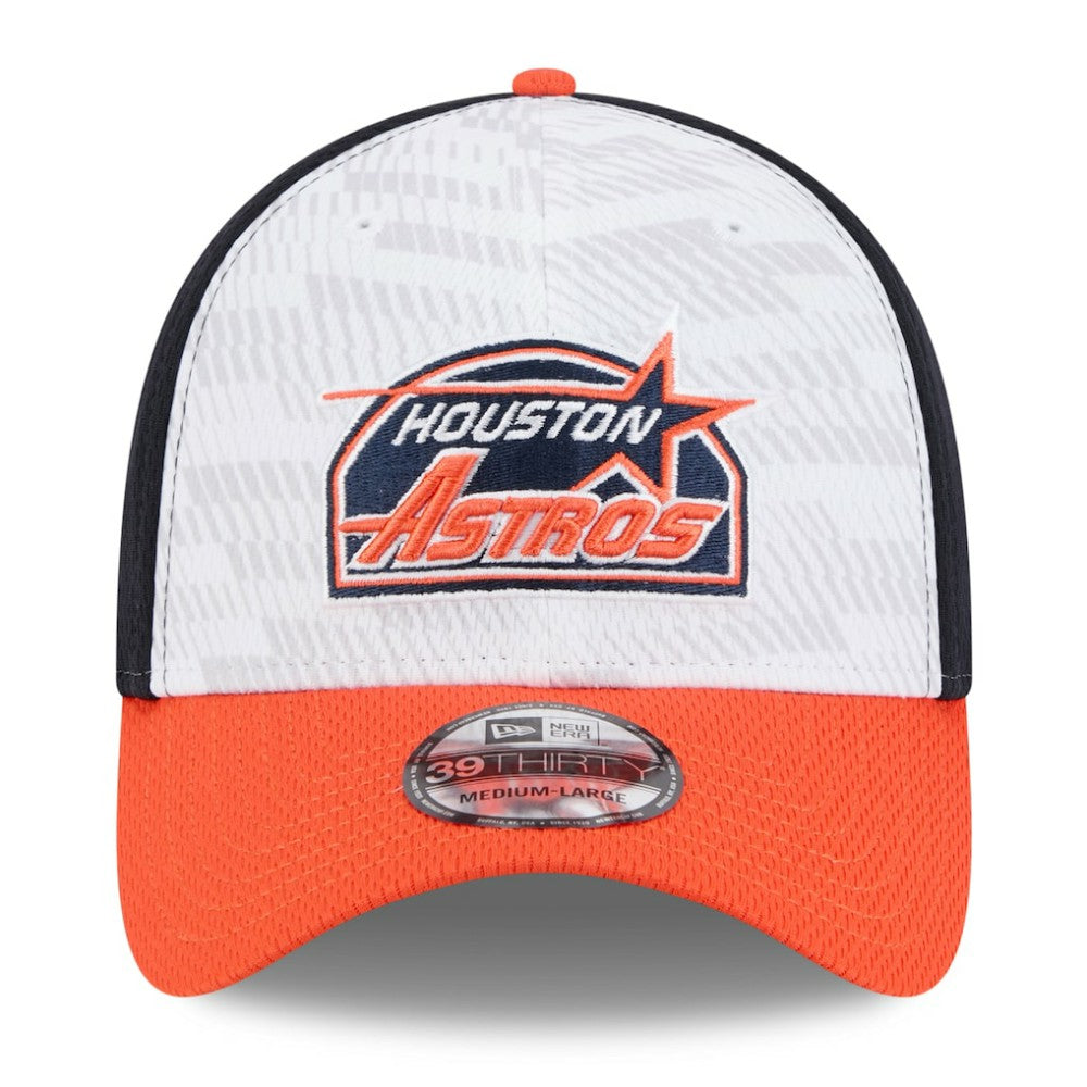 Houston Astros New Era 2025 MLB Clubhouse 39THIRTY Flex Hat - Navy/Orange Hats