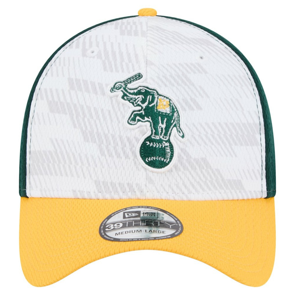 Athletics New Era 2025 MLB Clubhouse 39THIRTY Flex Hat - Dark Green/Gold Hats