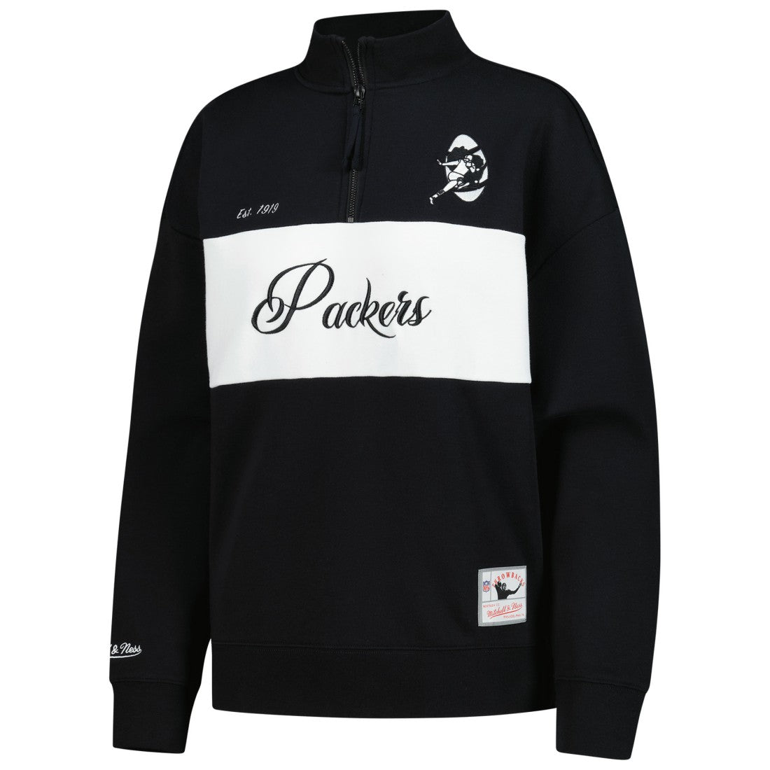 Green Bay Packers Women's Quarter-Zip Jacket Black