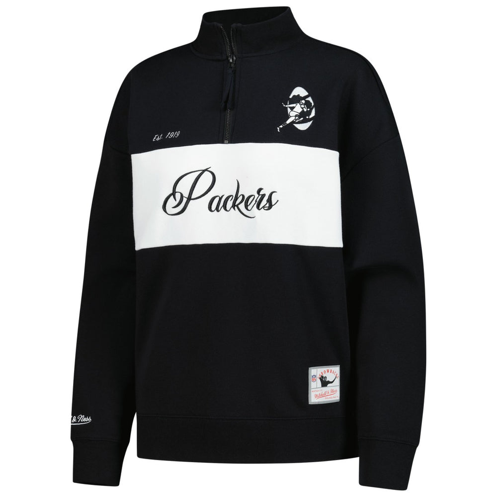Green Bay Packers Women's Quarter-Zip Jacket Black