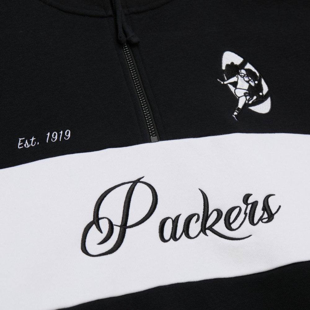 Green Bay Packers Women's Quarter-Zip Jacket Black