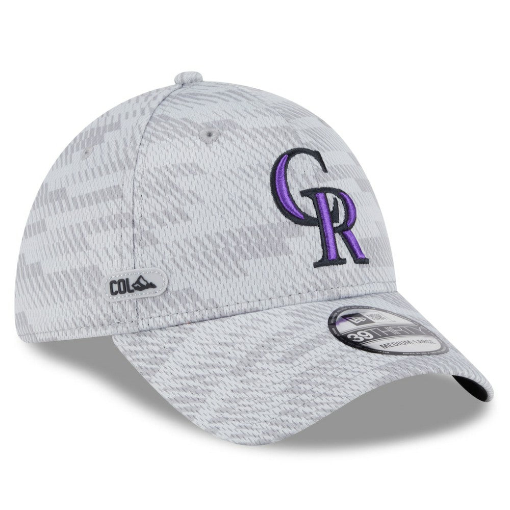 Colorado Rockies New Era 2025 MLB Clubhouse 39THIRTY Flex Hat - Gray Hats